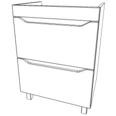 Тумба под умывальник "UNIT 60" Ева с двумя ящиками В2 Бетон Айсберг (DA5915T) | фото 2