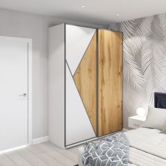 Шкаф-купе 1400 серии SOFT D8+D2+B2+PL4 (2 ящика+F обр.штанга) профиль «Графит» | фото 4