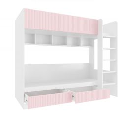 Детская Алиса ПМ-332.16 Кровать 2 ярусная с ящиками (сп/м 900*2000мм), (б/матраса), МДФ розовый НАСТИЛ | фото 2
