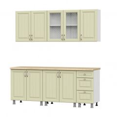 ПРОВАНС Кухонный гарнитур 2.0 м МДФ Серия 2 (без столешниц) Белый/Фисташковый текстурный | фото 2