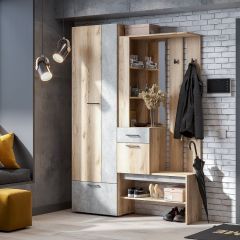 ФАВОРИТ 1 Прихожая (Дуб Делано/Цемент Светлый) | фото 2