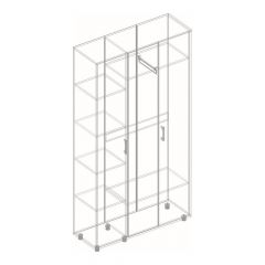 ГРАФ Шкаф 3-х створчатый с зеркалом (темно серый) | фото 2