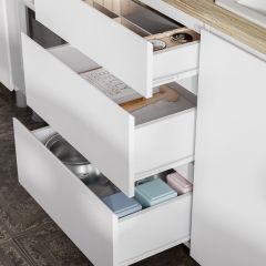 Кухонный гарнитур ТОКИО 1,6м (Серия 3) Белый текстурный/Дуб Сонома | фото 5