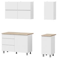 Кухонный гарнитур ТОКИО 1,6м (Серия 3) Белый текстурный/Дуб Сонома | фото 4