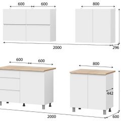 Кухонный гарнитур ТОКИО 2,0м (Серия 3) Белый текстурный/Дуб Сонома | фото 3