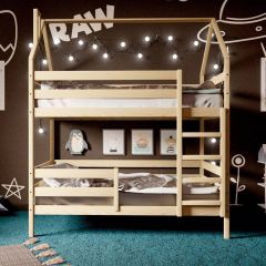 Кровать-домик двухъярусная 80*190 без покраски | фото 3