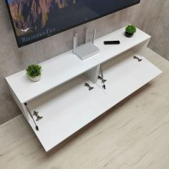 Тумба подвесная под ТВ LINES MTV1-MA 750 Белый глянец (Белый-M 10.1.1) | фото 11