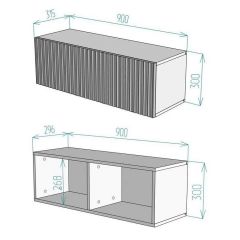 Тумба подвесная под ТВ LINES MTV3-MA 900 Белый матовый (Белый-M 10.1.2) | фото 3