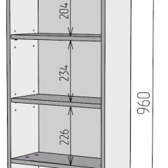 Шкаф навесной для ванной MH24-MA 450х960 (Белый-М 10.1.1) Белый глянец | фото 4