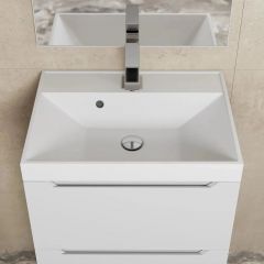 Тумба под раковину Uperwood Tanos 50 см, подвесная, белая матовая | фото 10