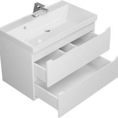 Тумба под раковину Uperwood Tanos 80 см, подвесная, белая матовая | фото 3
