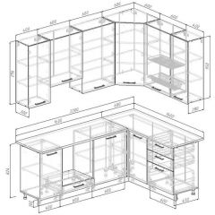 Кухонный гарнитур Белый Глянец 2200*1600 h950 (Стол. 38мм) | фото 2