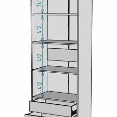 Шкаф Linnea MHR-2-4 2050х800х510 (Графит-М 11.1.25) | фото 3