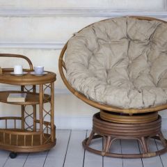 Кресло Папасан вращающийся 23/01В с подушкой (Миндаль матовый) | фото 3