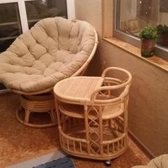 Кресло Папасан вращающийся 23/01В с подушкой (Натуральный) | фото 2