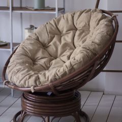 Кресло Папасан вращающийся 23/01В с подушкой (Темно-коричневый) | фото 3