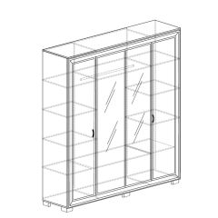 Шкаф 4-дверный со стеклом №367 Афины | фото 2